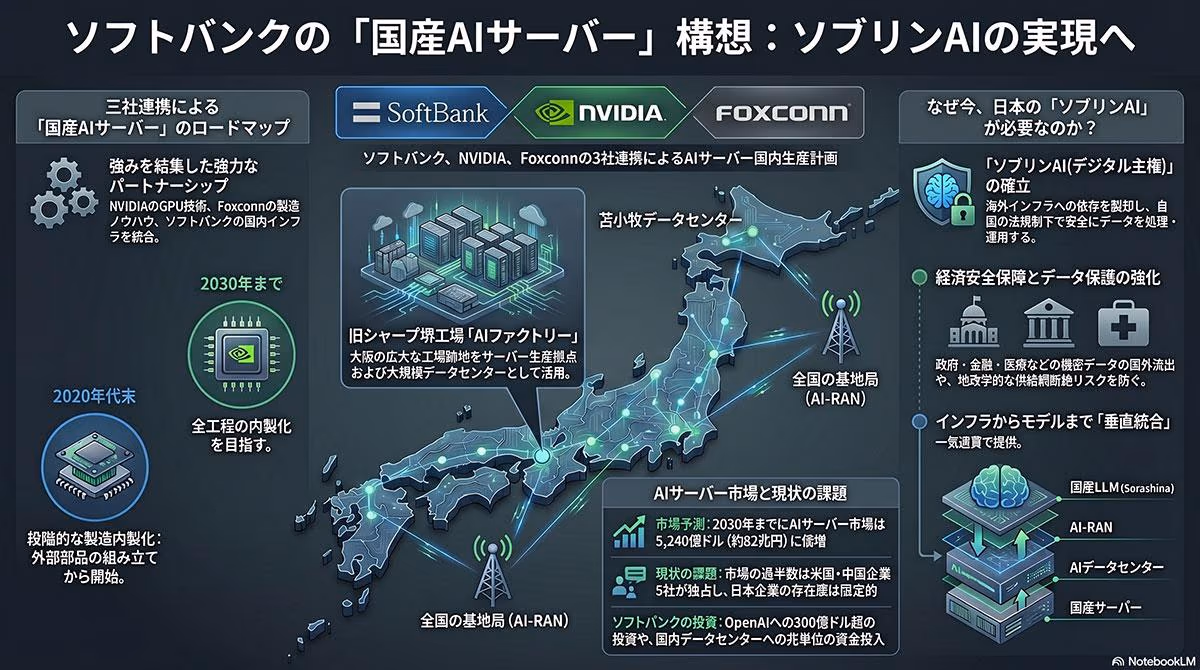 ソフトバンクの国産AIサーバー構想を伝えるビジネス+IT記事のメインビジュアル